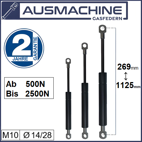Ab 330mm ∼ Bis 1185mm Länge Gasdruckfeder M10 Gasdruckdämpfer für Pferdeanhänger imbisswagen