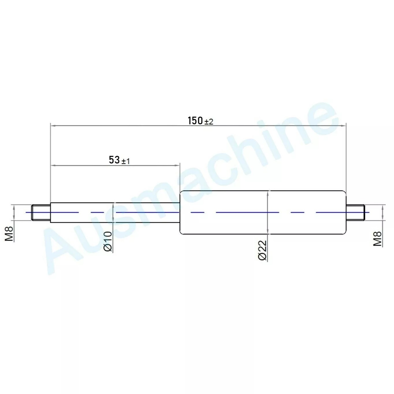 Gasdruckfeder Ab 150mm ∼ Bis 299mm Länge M8 Gasdruckdämpfer Gasfeder