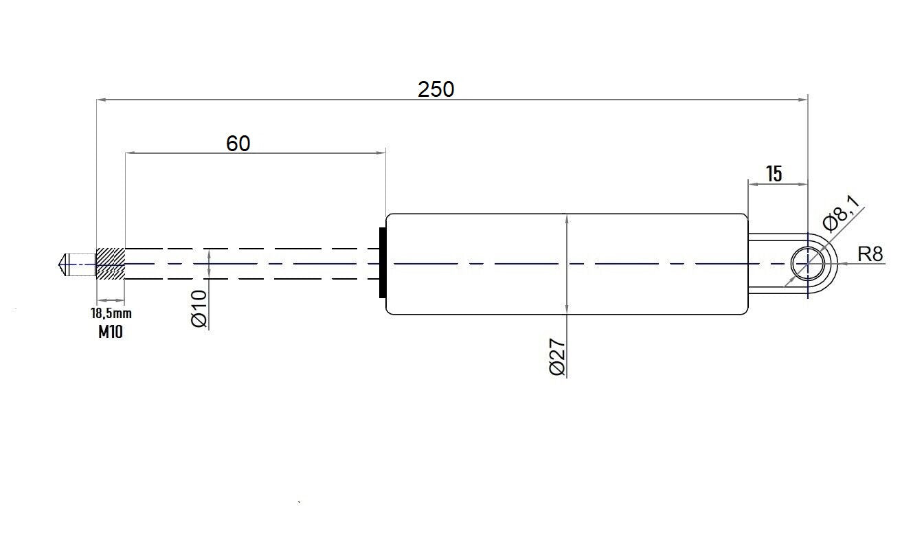 Lockable gas springs Continuously adjustable - rigid or spring-loaded