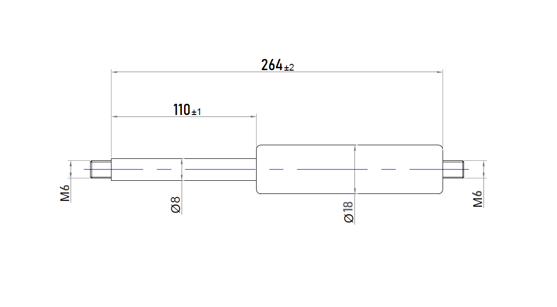 Ab 140mm ∼ Bis 299mm Länge Gasdruckfeder M6 Gasdruckdämpfer