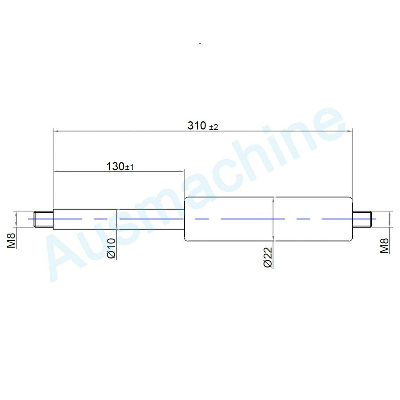 Gasdruckfeder Ab 300mm ∼ Bis 399mm Länge M8 Gasdruckdämpfer Gasfeder