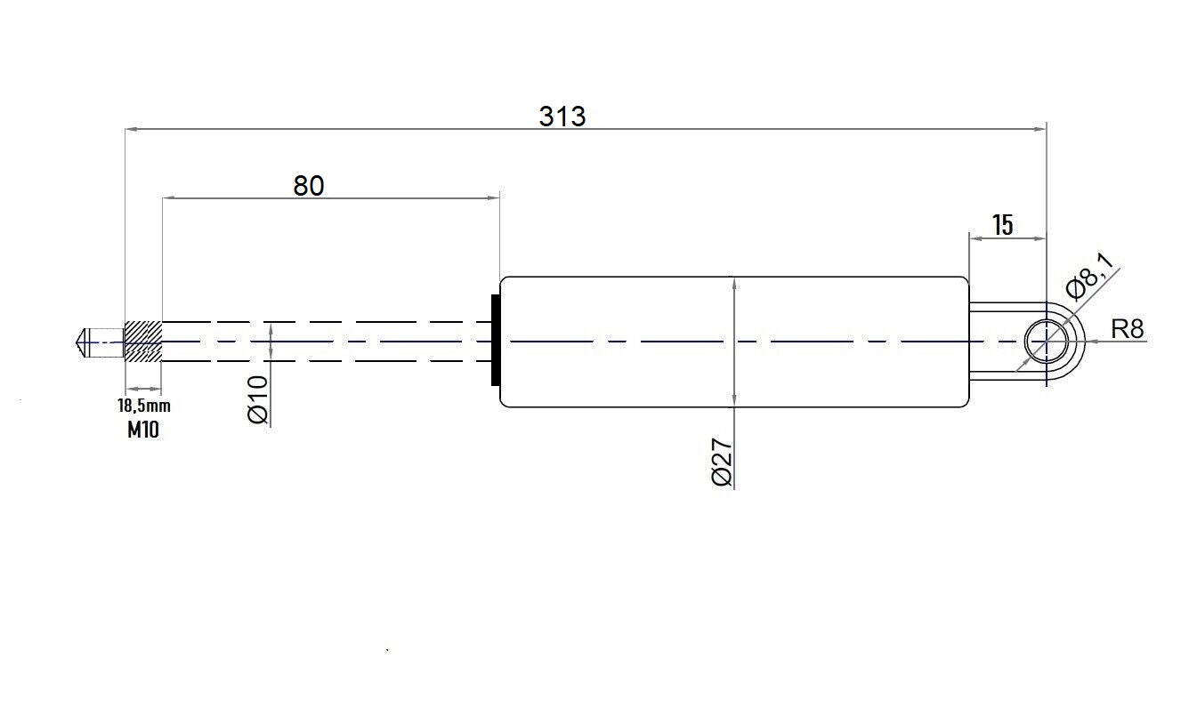 Lockable gas springs Continuously adjustable - rigid or spring-loaded