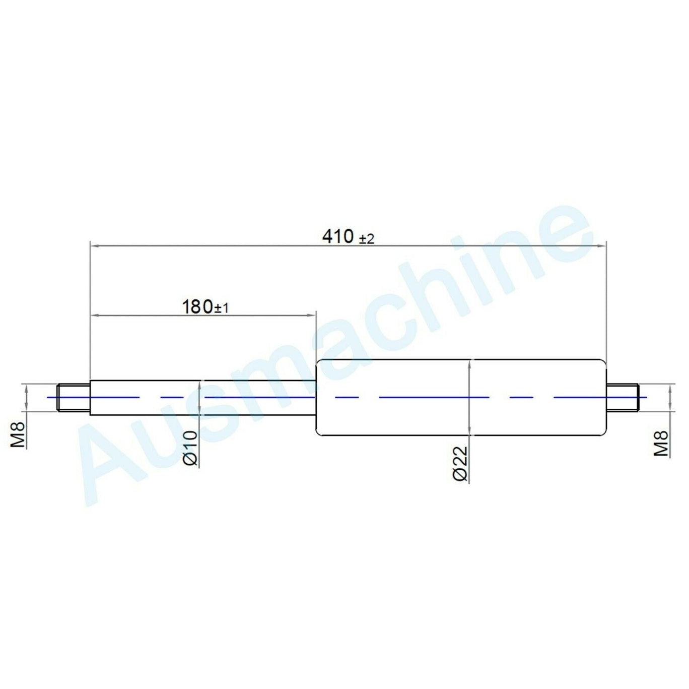 Gasdruckfeder Ab 400mm ∼ Bis 499mm Länge M8 Gasdruckdämpfer Gasfeder