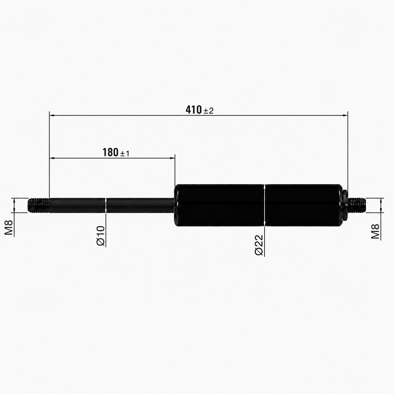 Gasdruckfeder Ab 400mm ∼ Bis 499mm Länge M8 Gasdruckdämpfer Gasfeder