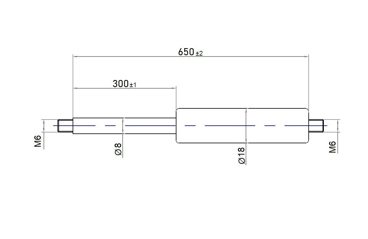 Ab 600mm ∼ Bis 700mm Länge Gasdruckfeder M6 Gasdruckdämpfer