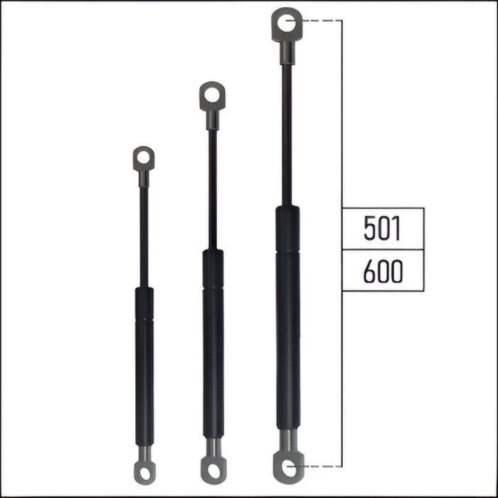 Ab 501mm ∼ Bis 600mm Länge Gasdruckfeder M6 Gasdruckdämpfer mit Ösen