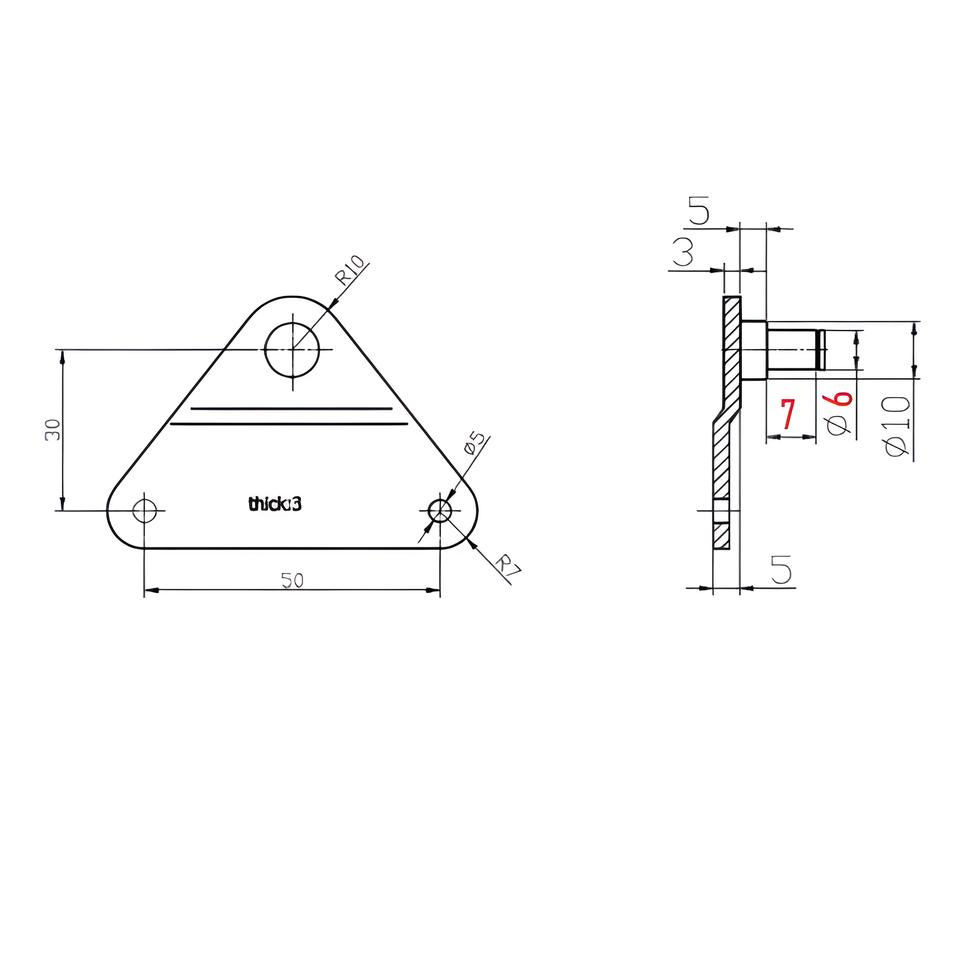 Beschläge mit Dorn - Seitliche Halterung 6/8/10mm für Gasdruckfeder
