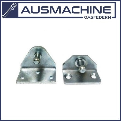 Mounting plate L-shape with ball head 8/10mm for gas spring 