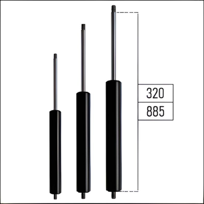 Dynamische Gasdruckfedern für Waagerechte Montage - M6 | M8