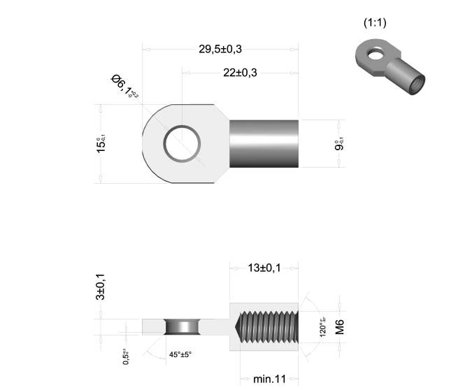 Eyelets made of STAINLESS STEEL Eye holder Eye ring connection Joint eye for gas spring 