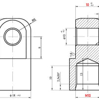 Ösen Augenaufnahme 8-10mm Ringbreite für Gasfeder