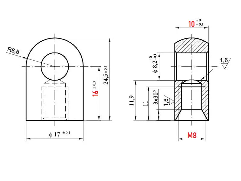 Ösen Augenaufnahme 8-10mm Ringbreite