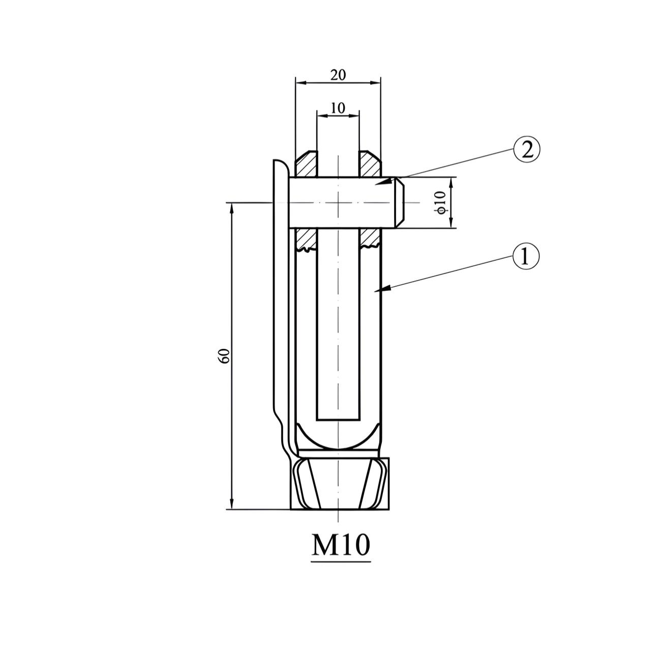 Gabelkopf für Gasdruckdämpfer