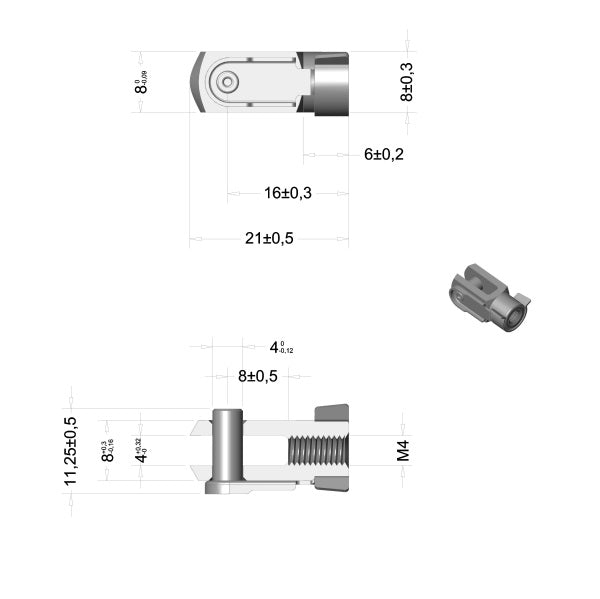 Gabelkopf für Gasdruckdämpfer