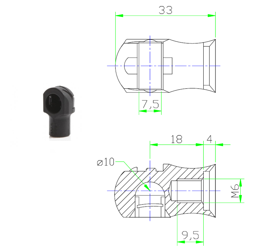 Plastic Plastic Ball Socket 