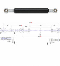 Gaszugfeder mit/ohne Ventil 600 - 2500N Extension Traction