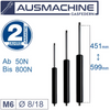 Ab 451mm ∼ Bis 599mm Länge Gasdruckfeder M6 Gasdruckdämpfer