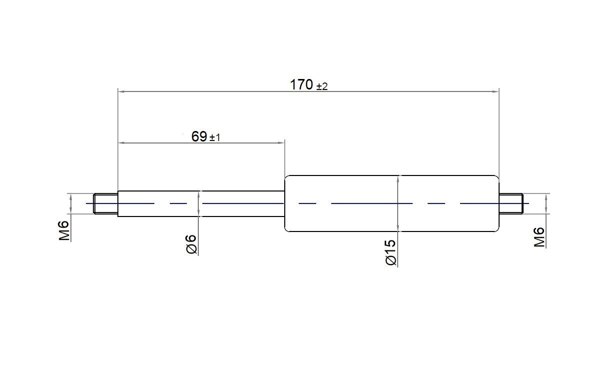 Ab 90mm ∼ Bis 375mm Länge Gasdruckfeder M6 Gasdruckdämpfer