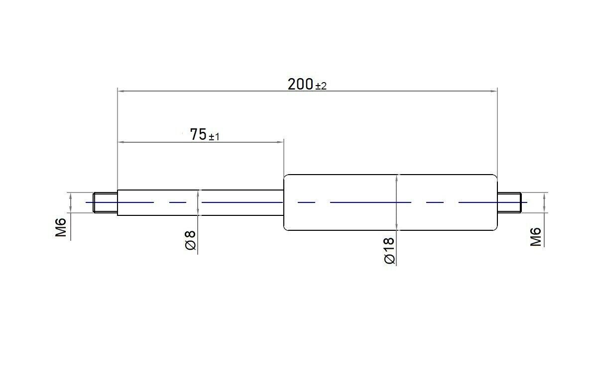 Ab 140mm ∼ Bis 299mm Länge Gasdruckfeder M6 Gasdruckdämpfer