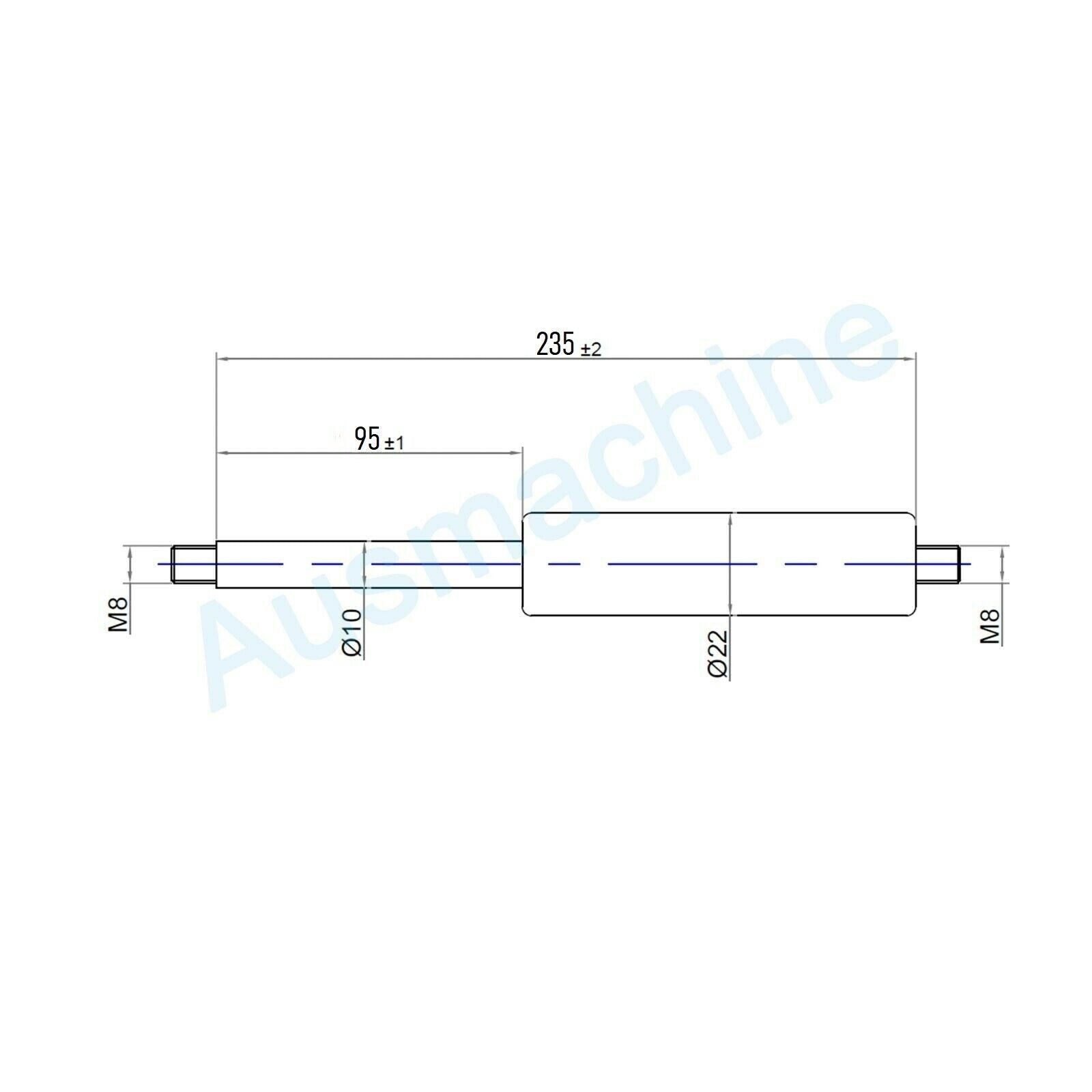 From 150mm ∼ to 299mm length gas strut M8 gas spring