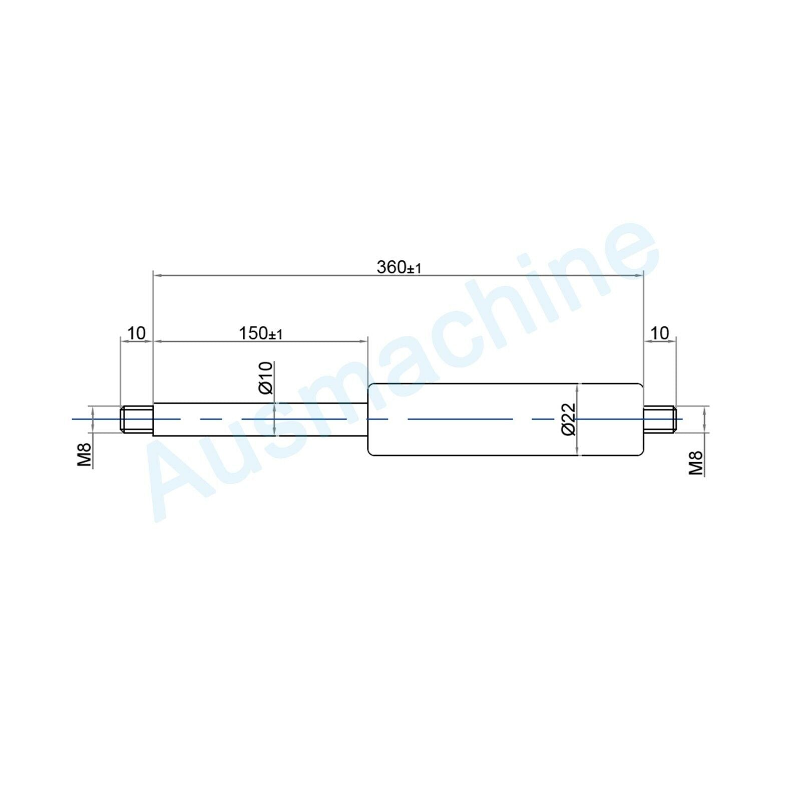 Ab 300mm ∼ Bis 399mm Länge Gasdruckfeder M8 Gasdruckdämpfer