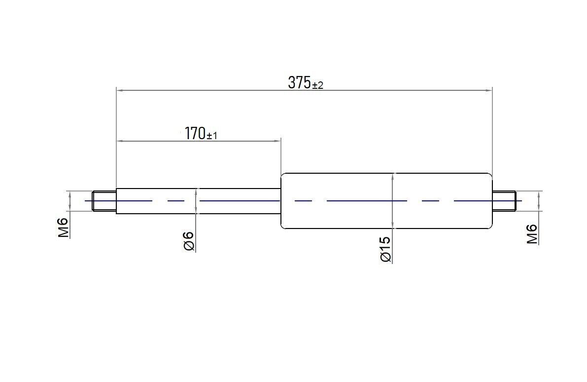 Ab 90mm ∼ Bis 375mm Länge Gasdruckfeder M6 Gasdruckdämpfer