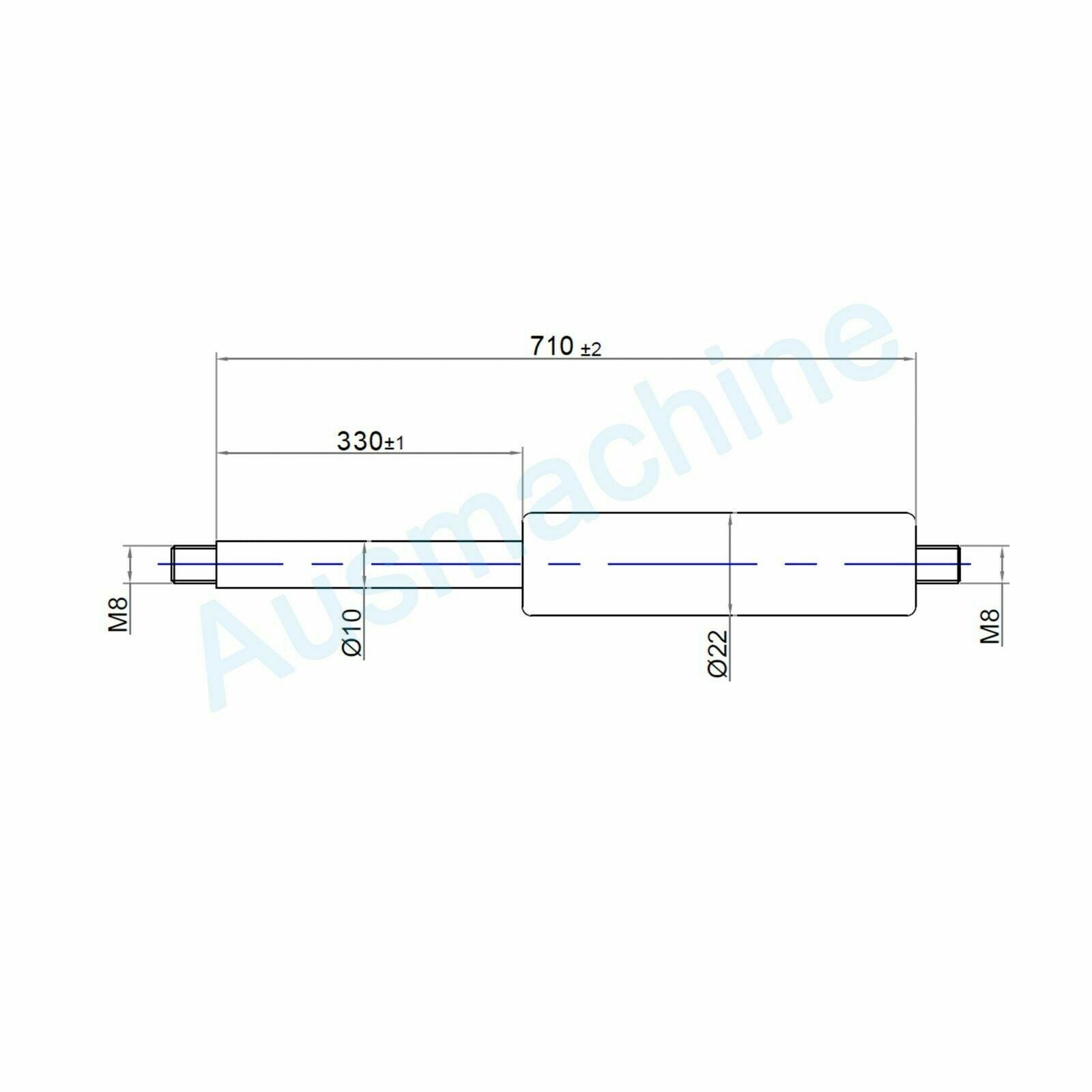 From 700mm ∼ Up to 799mm length Gas spring M8 Gas pressure damper