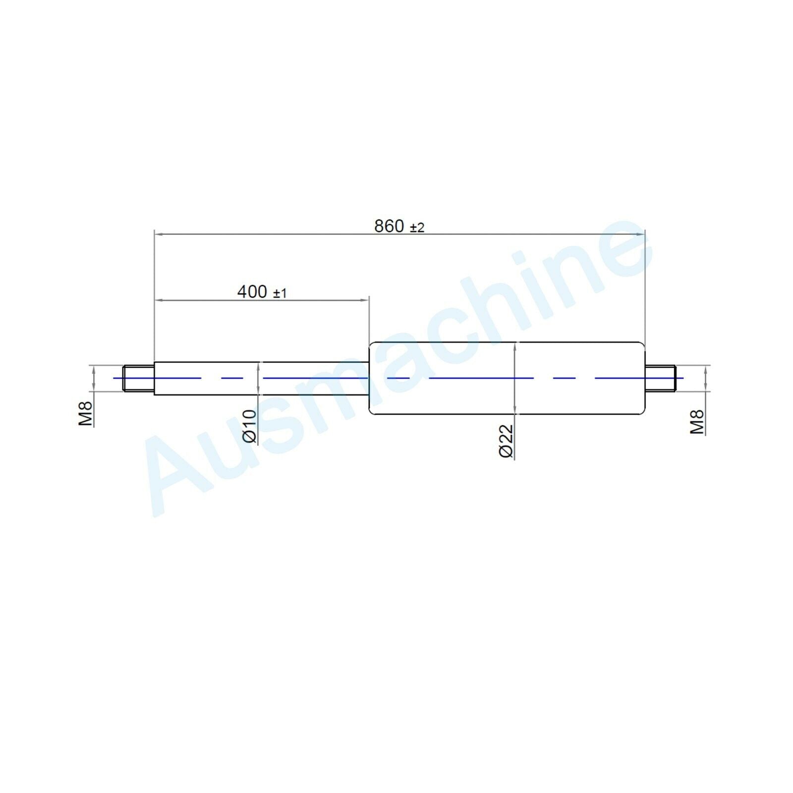 Ab 800mm ∼ Bis 910mm Länge Gasdruckfeder M8 Gasdruckdämpfer