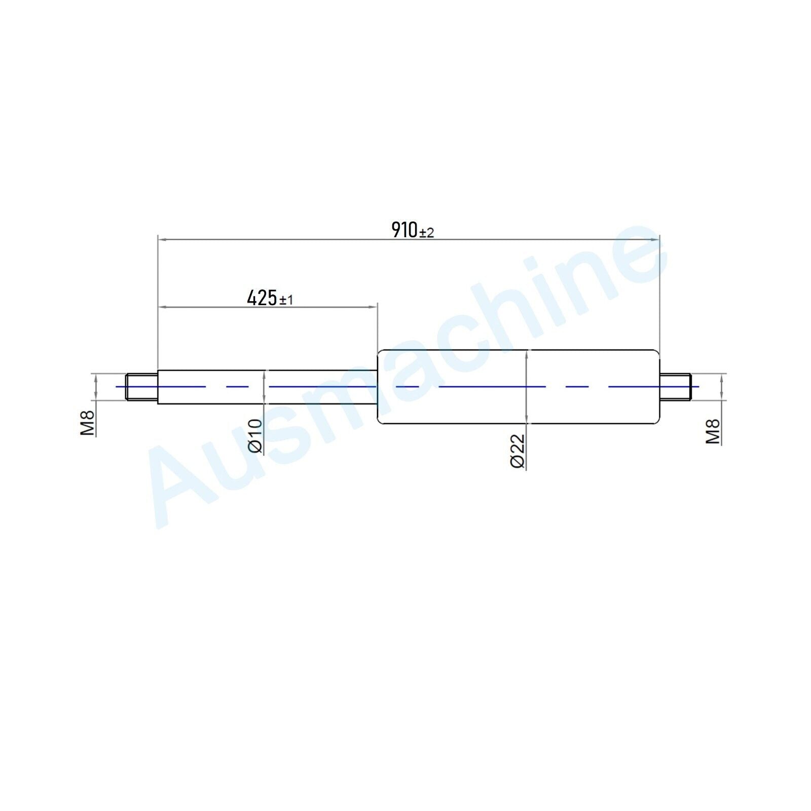 Ab 800mm ∼ Bis 910mm Länge Gasdruckfeder M8 Gasdruckdämpfer